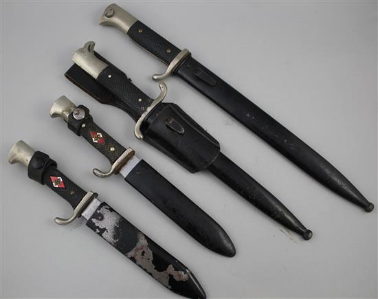 A German Third Reich Hitler Youth knife & 3 others